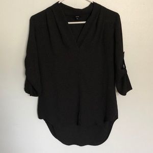 Black high-low flowy style blouse